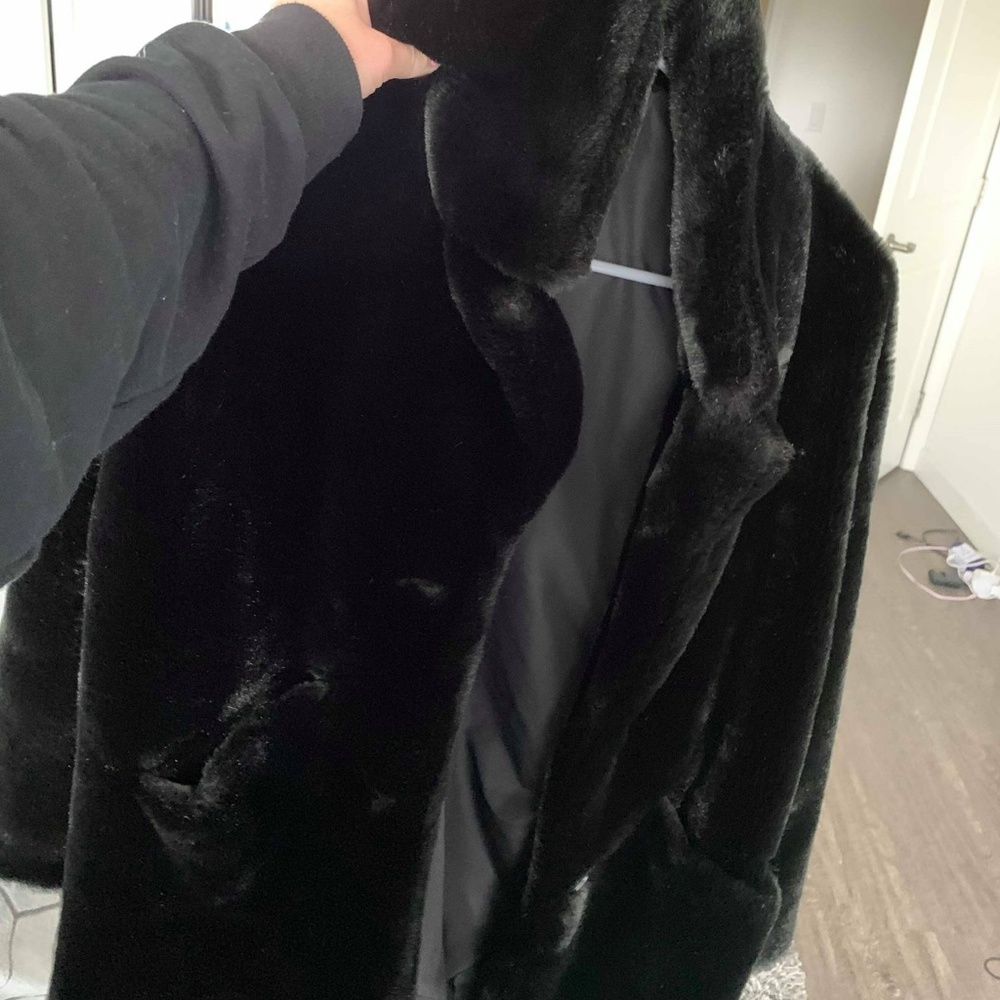 Black faux fur jacket